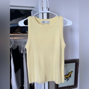 Zara Light Yellow Knit Top